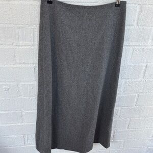 Gap Virgin Wool Vintage Stretch Chic Gray Midi Skirt sz 8